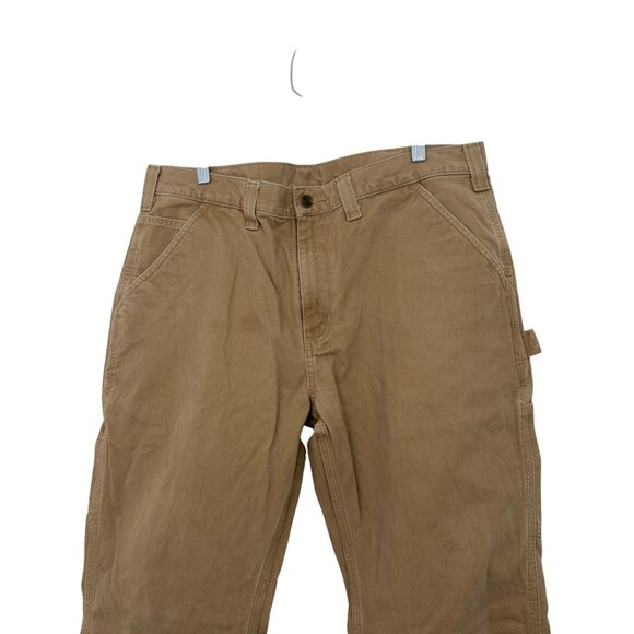 Carhartt Mens Relaxed Fit Brown Work Pants 38x30 100% Cotton Durable SOME STAINS - Picture 7 of 12